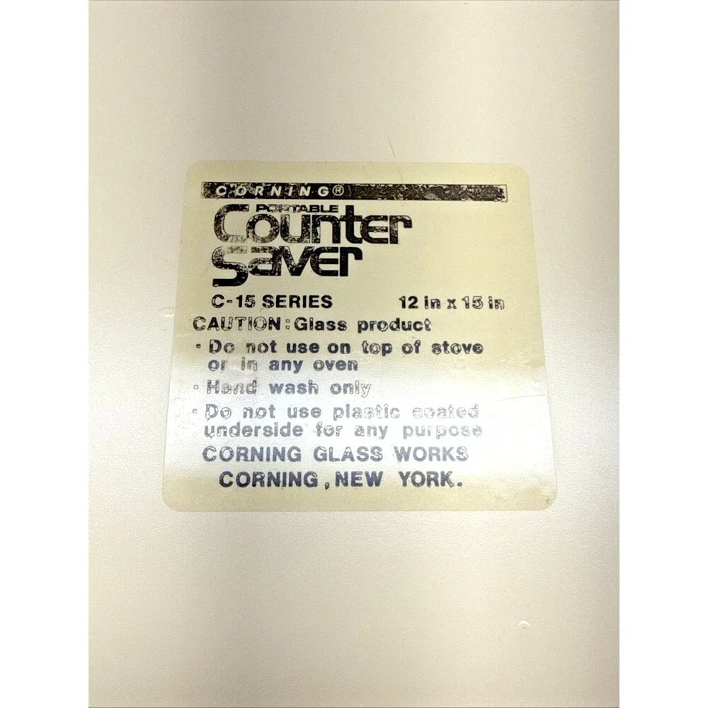Corning Calico Rose C-15-73 Counter Saver Glass Cutting Board 12x15 Vintage 80s